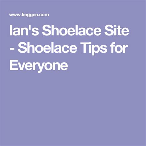 ian shoelace site.